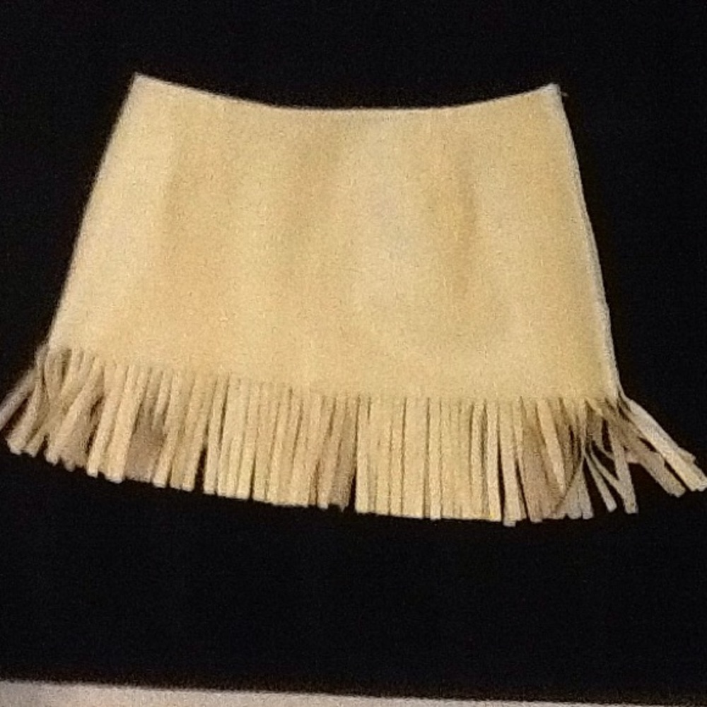 Tan Leather Mini Skirt